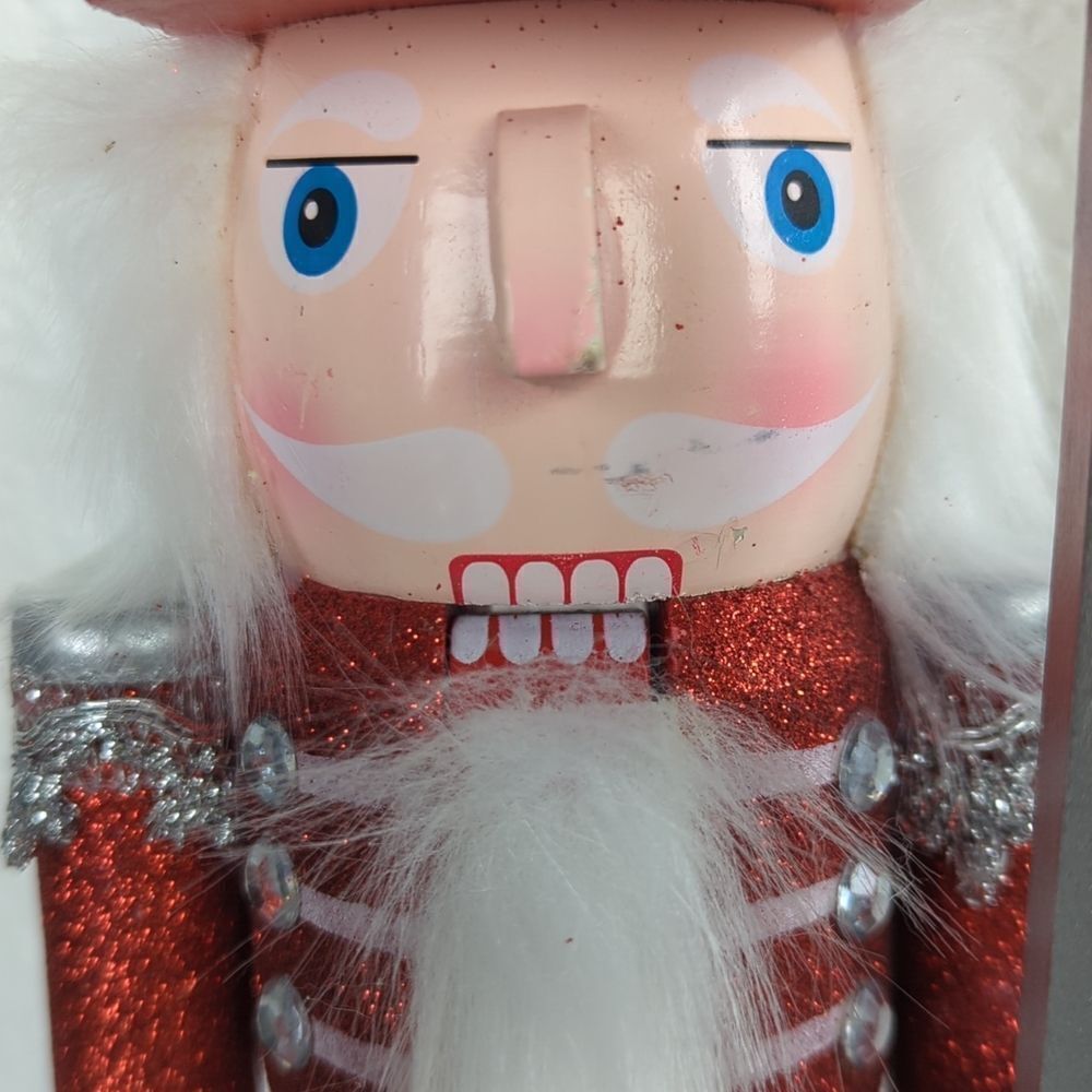14" Wooden Nutcracker Glittering Soldier Santa Claus! Price Firm! - Picture 15 of 15